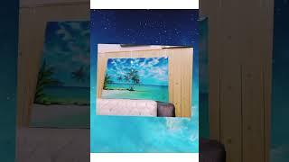 Most beautiful landscape Painting ️️| Maldives scene # Beach Acrylic painting ~ K.K Art Studio 