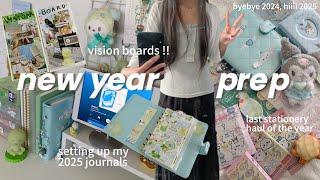 new year prep ️// stationery haul, 2025 journal setups, vision boards, + more