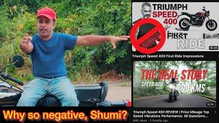 TRIUMPH SPEED 400: The REAL REASON behind Shumi's/MotorInc's HATE | FACT CHECK