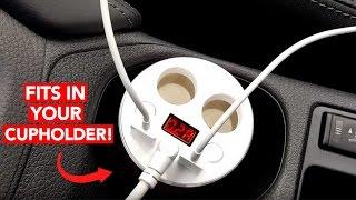 Best 4-Port Car Phone Charger under $15 - Fits in your Cupholder!