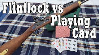 Splitting a Playing card with a Flintlock Rifle