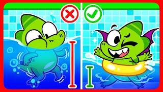 Safety Rules in The Pool 🩱 Daily Safety Tips ️ Funny English for Kids