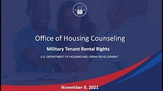 Housing Counseling Webinar: Military Tenant Rental Rights