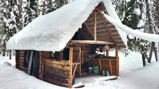 I'M Living Off Grid in a SNOWY Log Cabin DEEP in the Forest