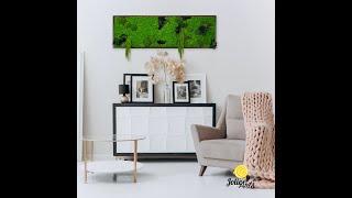 Moss Wall Art, Moss Painting, Mossbild, Green Amaranthus, Natural Preserved Plants, Jolie Arts