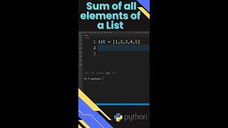 How to Find the Sum of a List in Python ? Python Tricks |  #shorts