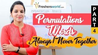 Aptitude Made Easy - Permutations Part 4 – Words, Always together and Never together, Math tricks