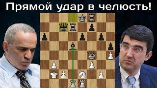 Г.Каспаров - В.Крамник  Нокаутировал короля, застрявшего в центре! Шахматы