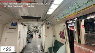 ⁴ᴷ [Chopper stuck] SMRT Trains, NSL Train Ride [CCK → Yew Tee] - Kawasaki C151 031/032