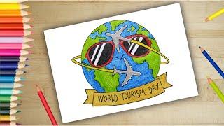 Drawing World Tourism Day | tourism day Poster | poster making