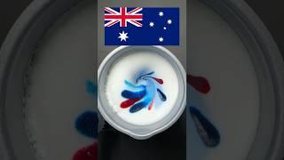 Flag Australia MILK FOAM COLOR Satisfying mix video, What do mixed flag colors make? part 5