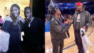 Angel Reese & Carmelo Anthony show love to Vini Jr at Knicks game ️