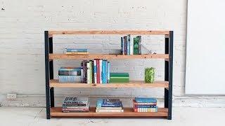 How to make an Ironbound DIY Bookcase out of angle irons and 2x10s