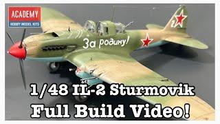 How to Build the Academy 1/48th Scale IL-2m3 Sturmovik Scale Model Airplane (From Start to Finish!)