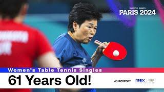 Winning an Olympic match at 61 years old is ICONIC behaviour from Ni Xialian ⭐️ | #Paris2024