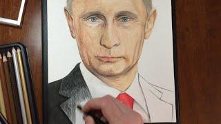 Рисуем Портрет Путина Цветными Карандашами Timelapse | Safronov ART