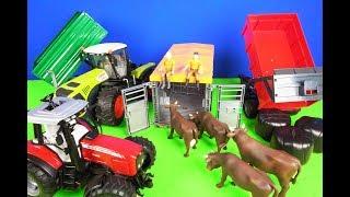 Schaufellader, Traktor, Anhänger, Bauernhof, Kuhtransporter - Bruder Spielwaren Toys Kinder Unboxing