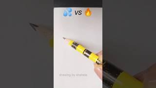 Fire  vs  Water satisfying art #art #shorts #drawing #satisfying #water #fire #vs