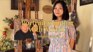 Portrait painting with acrylic|| commissioned