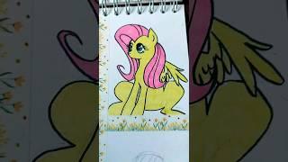 Flattershay 🪱 #art #pony #flattershay #shorts