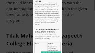 Tilak Maharastra Vidyapeeth College of Nursing Pune 2025 Best College Admission, Courses, Placement,