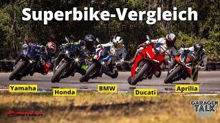 Superbike-Vergleich 2022 - Aprilia, BMW, Ducati, Honda und Yamaha im Test auf der Rennstrecke