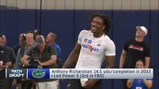 Anthony Richardson Pass Hits Roof During Pro Day