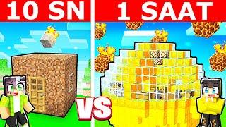 10 Saniyede Yapılan METEOR Sığınağı vs 1 Saatte Yapılan ️ | Minecraft