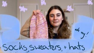 Petiteknit Storm Sweater, my first Musselburgh Hat, and colorwork socks// knitting podcast