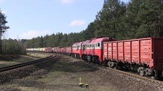 Грузовой состав 8500 тонн, тепловозы 2М62М / Freight train 8500 tons of weight, 2M62M locomotives