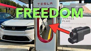 Honda Prologue at a Tesla Supercharger!! Testing the Lectron Vortex Tesla to CCS Adapter