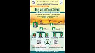 Daily Virtual Yoga Session for the Members of ICAI in association with Bhartiya Yog Sansthan