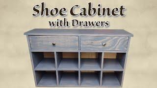 Build a Shoe Bench with Drawers | Shoe Storage Cabinet | Entryway Shoe Storage | Shoe Rack Design