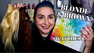 PUNKY COLOUR SWATCHES on BROWN and Blond hair | Kirby Rose