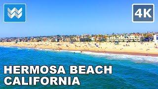 Walking around Hermosa Beach Pier in South Bay Los Angeles, California Travel Guide  【4K】