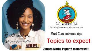 Zimsec Nov 2024, Maths Paper 2, final last minutes tips