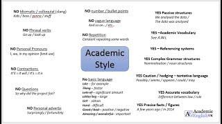 Academic Style (Academic Writing)