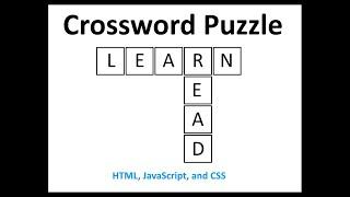 Making A Crossword Puzzle With HTML, JS, And CSS
