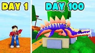 I SURVIVED 100 DAYS IN GO FISHING ROBLOX