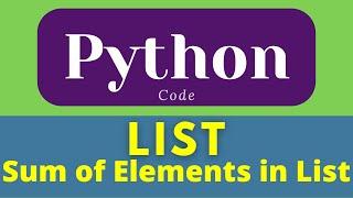 Sum of Elements in List | List In Python | Python Tutorial | Exersice #shorts  #python #ytshorts #4k