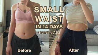 SMALL WAIST in 14 DAYS  15 Min Standing Abs Workout At Home (easy but effective  ~100Calorie)