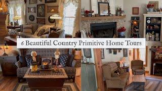 6 BEAUTIFUL COUNTRY PRIMITIVE HOME TOURS ~ MUSIC ONLY ~ HOME DECOR DECORATING IDEAS INSPIRATION