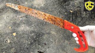 Old RUSTY & Destroyed HAND SAW RESTORATION - Wood cutting saw