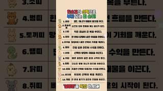 운세 한순간의 선택으로 부자 되는 띠 순위 #재물운 #운세 #오늘의운세 #대박운세 #띠별운세