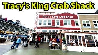 Eating at Tracy's King Crab Shack in Juneau Alaska