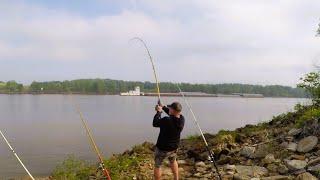 Catfishing the Arkansas river  catch and cook