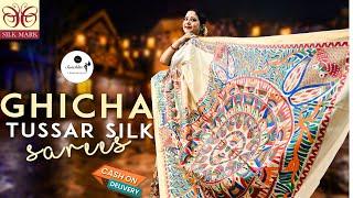 Madhubani Prints on Ghicha Tussar Silk | Handmade Sarees | Silk mark certified | Sanchita