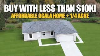 Buy this home with less than $10K down! Affordable Ocala home with ¼ acre!