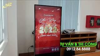 Chi nhánh Gio Linh - DQ led việt nam Lắp chuỗi LCD quảng cáo đứng 55" cho Agribank Quảng trị.