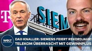 WIRTSCHAFT: Trotz schwacher Konjunktur! Rekordzahlen bei Siemens und Telekom – DAX steigt um 1,3 %